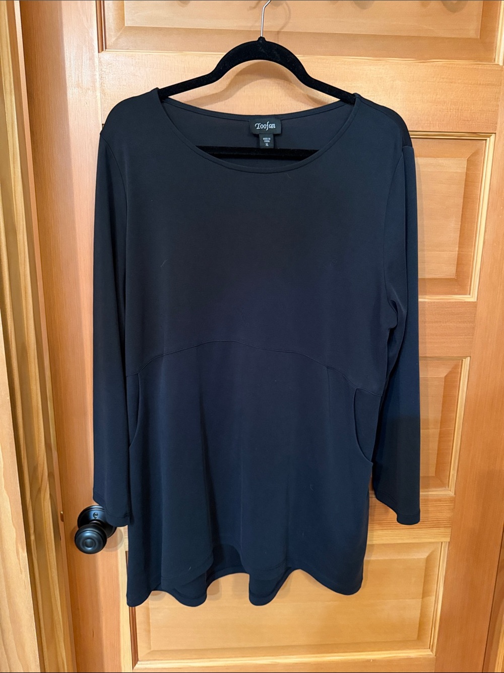 Toofan Black Long-Sleeve Tunic Top
